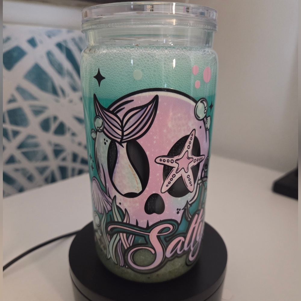 Salty Mermaid Beach Snowglobe Tumbler. New And Handmade.